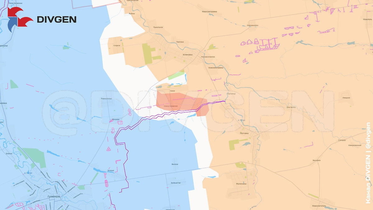 Карта СВО на 12 ноября 2025 года. Бойцы ГВ «Восток» освободили населённый пункт Новоуспеновское в Запорожской области. Фото © Telegram / DIVGEN 🚩 Карта СВО