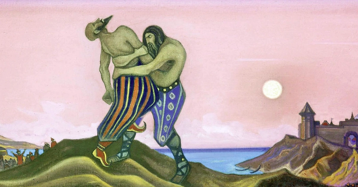 Эти поединки не являются дуэлями в том смысле, в котором их понимали Пушкин и Лермонтов. Картина Н.К. Рериха «Единоборство Мстислава с Редедей». Фото © Wikipedia / Николай Рерих