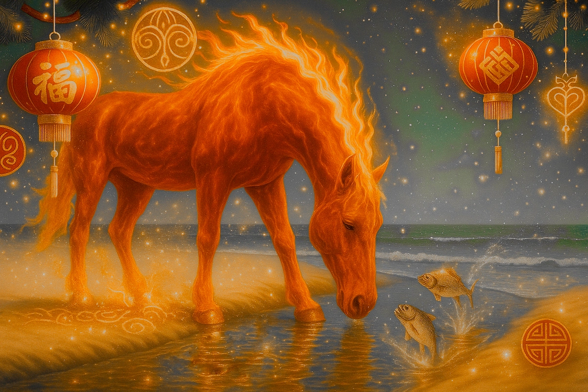 Гороскоп Рыбы 2026 на год Красной Огненной Лошади. Фото © ChatGPT