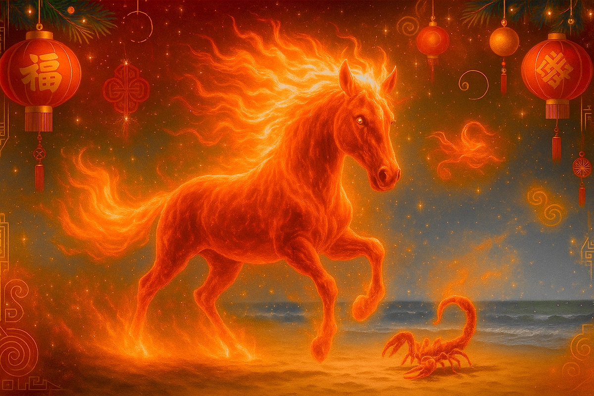 Гороскоп Скорпион 2026 на год Красной Огненной Лошади. Фото © ChatGPT