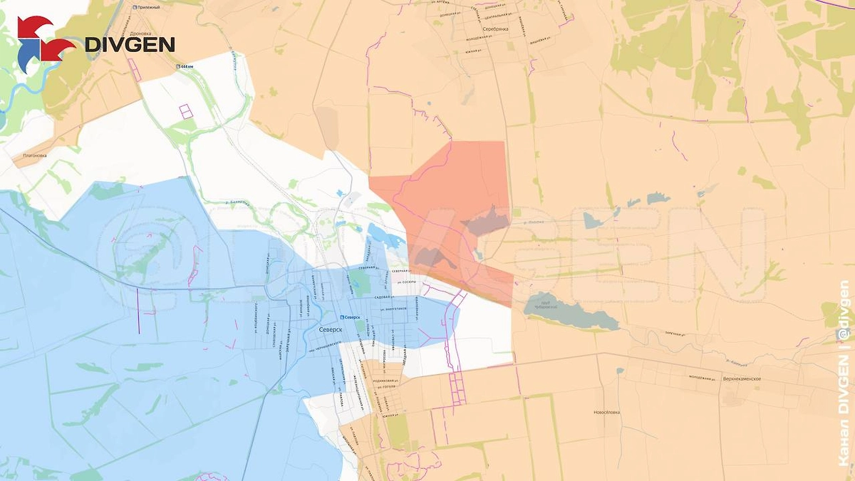 Карта СВО на 26 ноября 2025 года. Армия России окружает Северск. Фото ©  DIVGEN 🚩 Карта СВО