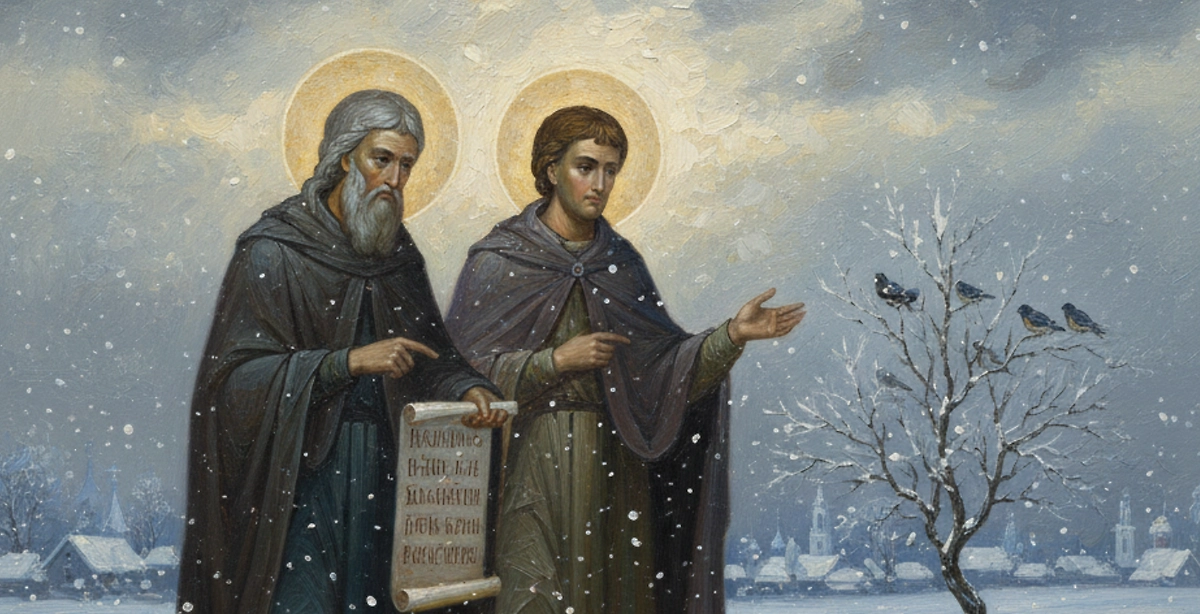 Народные приметы декабря — лучше всего встретить месяц с православным праздником, в церкви. Фото © Nano Banana AI