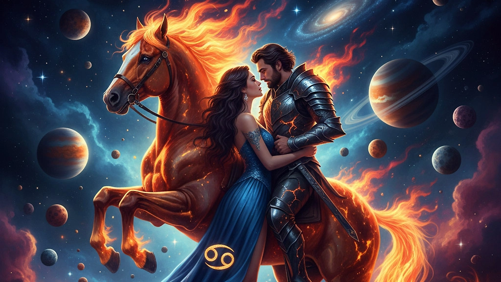 Рак и Лошадь: совместимость по китайскому гороскопу. Фото © Nano Banana AI