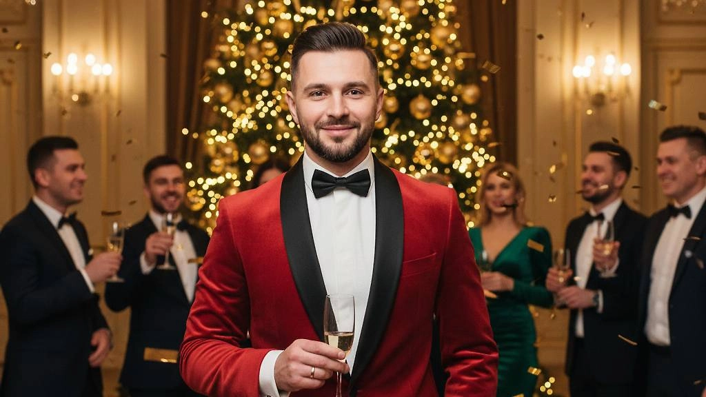 Мужской смокинг на Новый год 2026: как носить тренд. Фото © Nano Banana AI