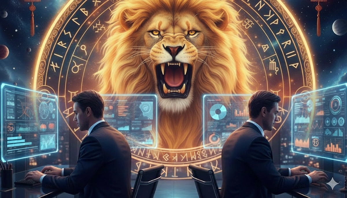 Финансовый гороскоп Лев на 2026 год Красной Лошади. Фото © Nano Banana AI