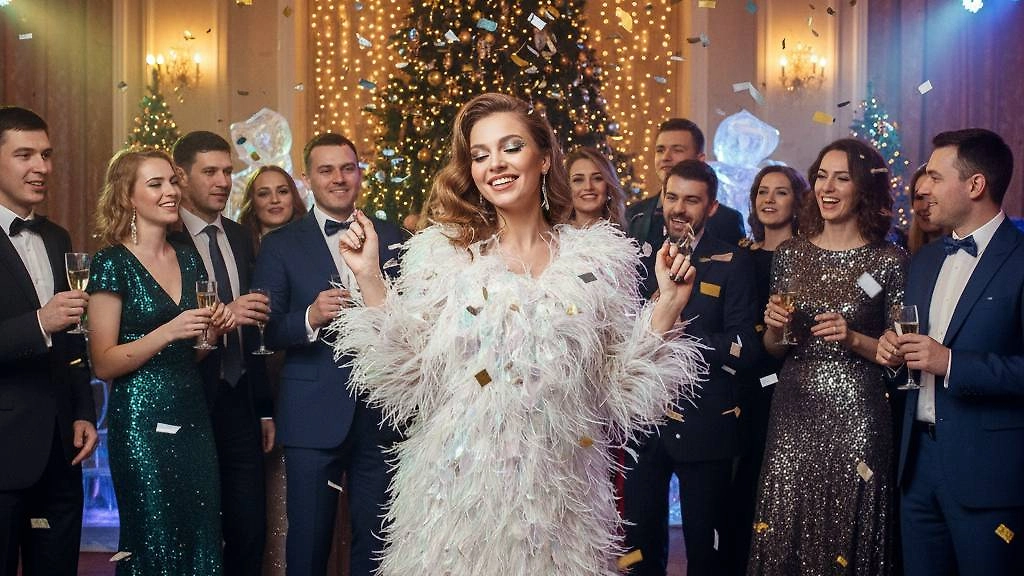 Модные новогодние наряды 2026: советы дизайнера. Фото © Nano Banana AI