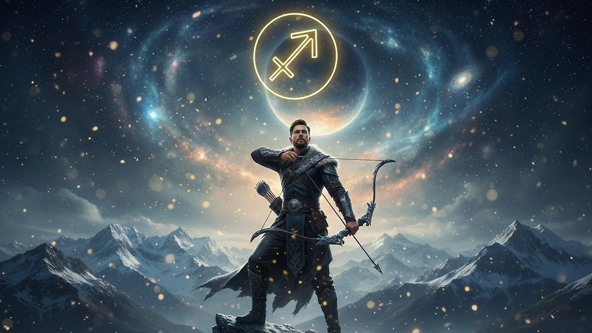 Гороскоп Стрельца на 2026 год — двойной огонь.  Фото © Nano Banana AI