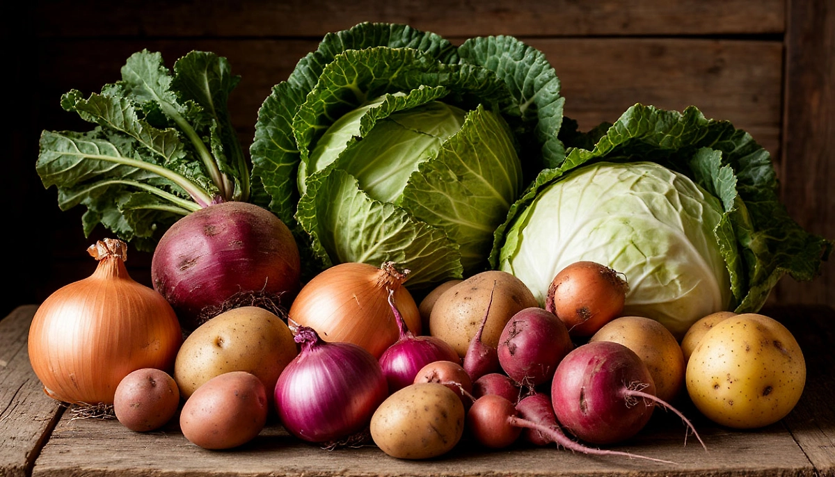 По сравнению с 1913 годом с овощами всё не так уж и плохо. Цены в 2025 году изменились, но часто радуют. Фрукты были, но только яблоки. Фото © «Шедеврум»