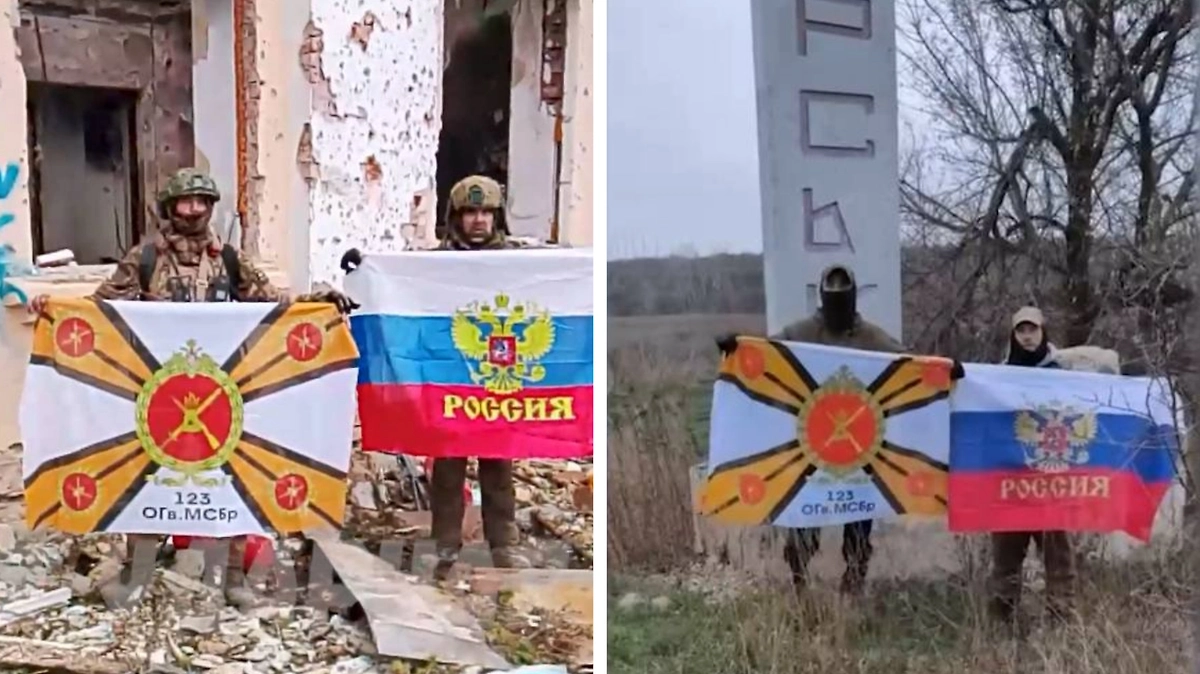 Российские военные в Северске. Фото © Telegram / Kotsnews