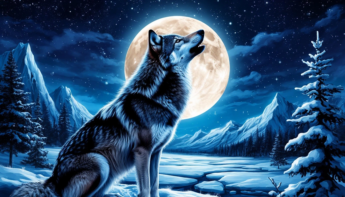 Чего ожидать от Волчьей Луны 3 января 2026 года. Фото © «Шедеврум» 