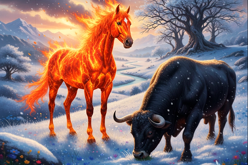 Когда были годы Быка и их стихии. Фото © Gemini Nano Banana