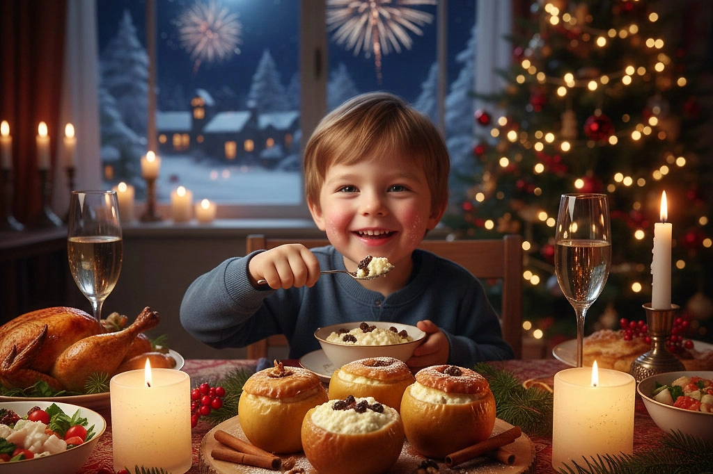 Детские блюда на Новый год, которые не навредят здоровью. Фото © Nano Banana AI