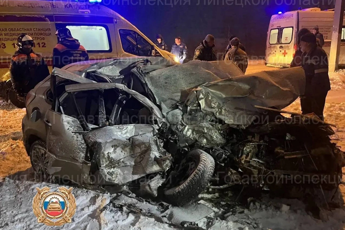 Полицейские Липецкого округа устанавливают обстоятельства смертельного ДТП. Фото © Telegram /  Госавтоинспекция Липецкой области