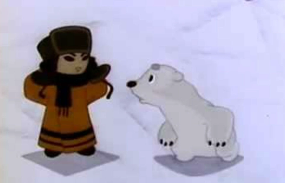 Медвежонок Умка и его приятель. Фото © Кадр из фильма «Умка ищет друга», режиссёры Владимир Попов, Владимир Пекарь, сценарист Юрий Яковлев / Kinopoisk