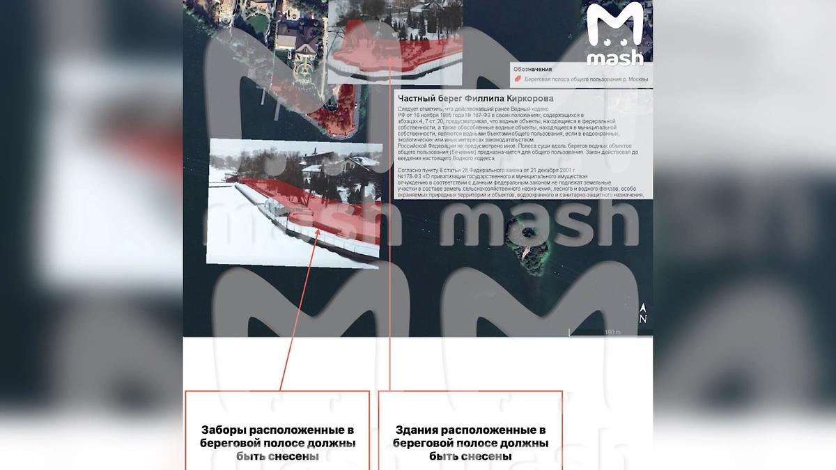 Частный берег на Москве-реке. Фото © Telegram / Mash