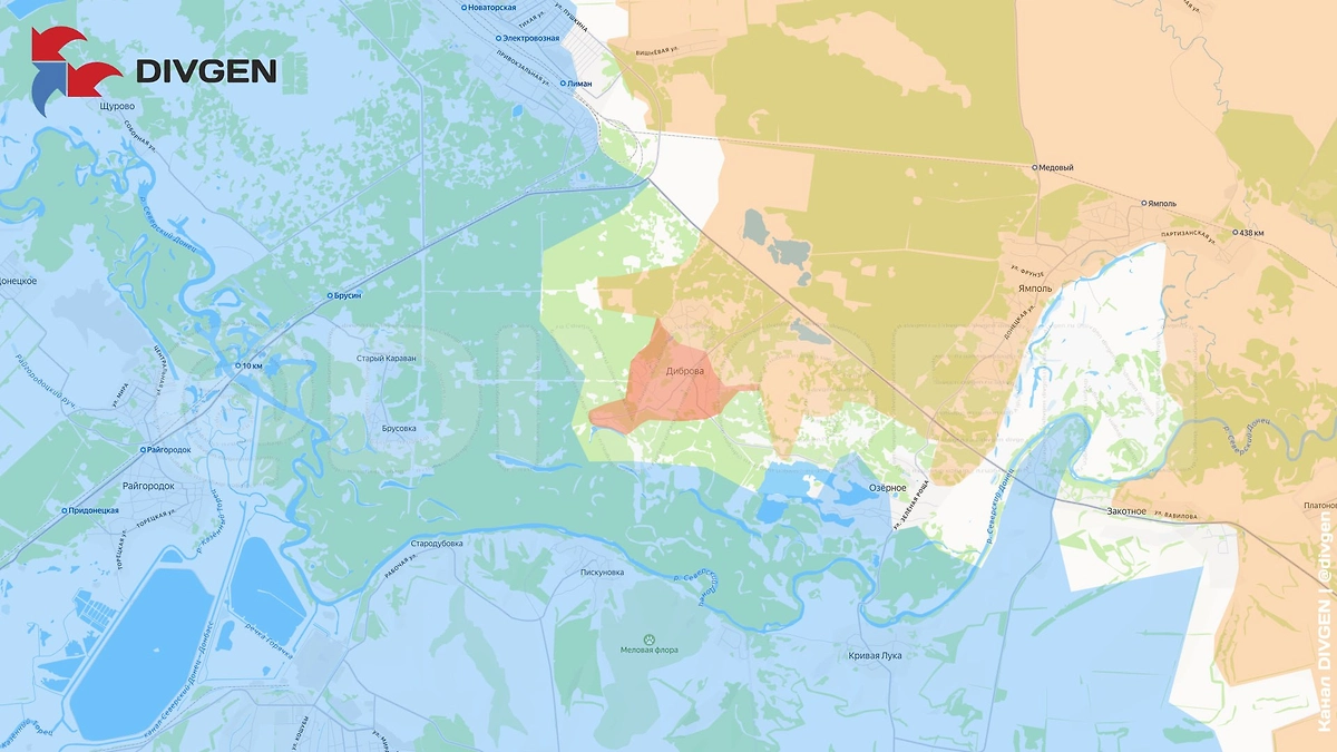 Карта СВО на 30 декабря 2025 года. Краснолиманское направление. Российская армия освободила село Диброва. Фото © Telegram / DIVGEN 🚩 Карта СВО