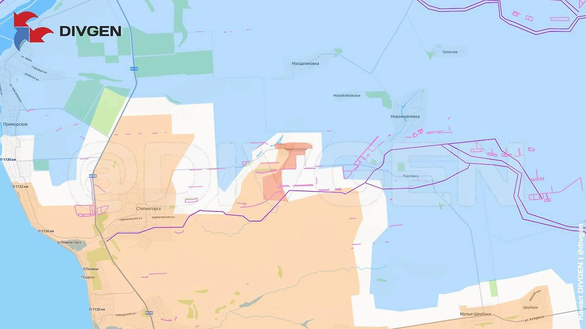 Карта СВО на 31 декабря 2025 года. Армия России освободила Лукьяновское. Фото © Telegram / DIVGEN 🚩 Карта СВО
