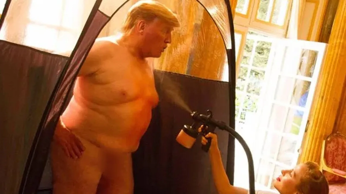 Как утверждается, слитое фото голого Дональда Трампа. Обложка © X / defeat_gop
