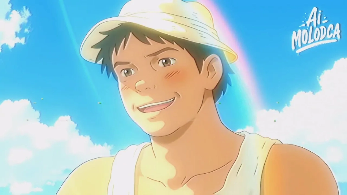 Сашок в неизменной белой панамке хорош как герой сёнэна, да и в оригинальном сериале хорош. Фото © Telegram / trends