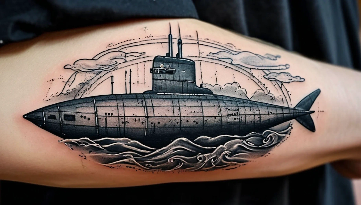 Субмарина является основным сюжетом для татуировок моряков-подводников. Фото © «Шедеврум»