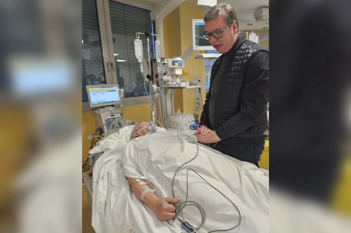 Вучич в больнице. Фото © Facebook (признан экстремистской организацией и запрещён на территории Российской Федерации) / Aleksandar Vučić