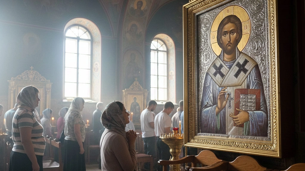 Молитва Николаю Чудотворцу о любви и мире в отношениях. Фото © Nano Banana AI