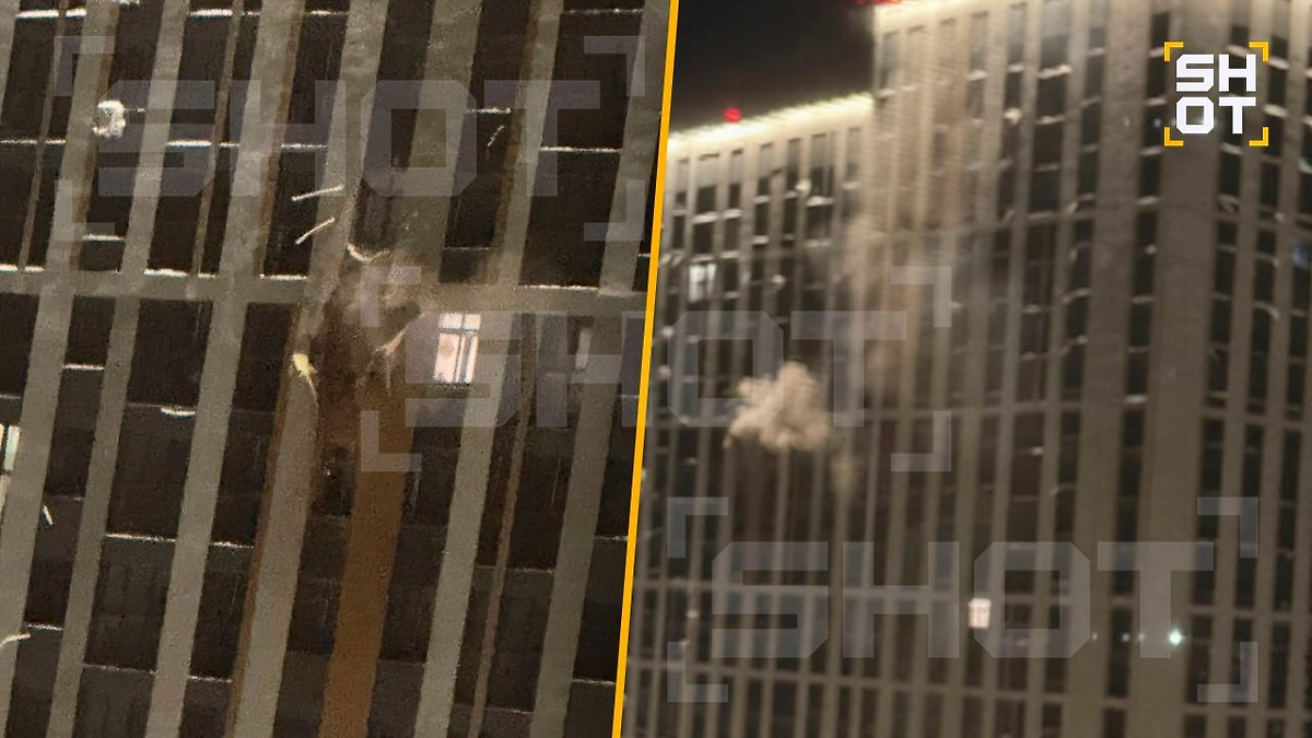 Беспилотник врезался в жилую многоэтажку в Рязани. Фото © SHOT