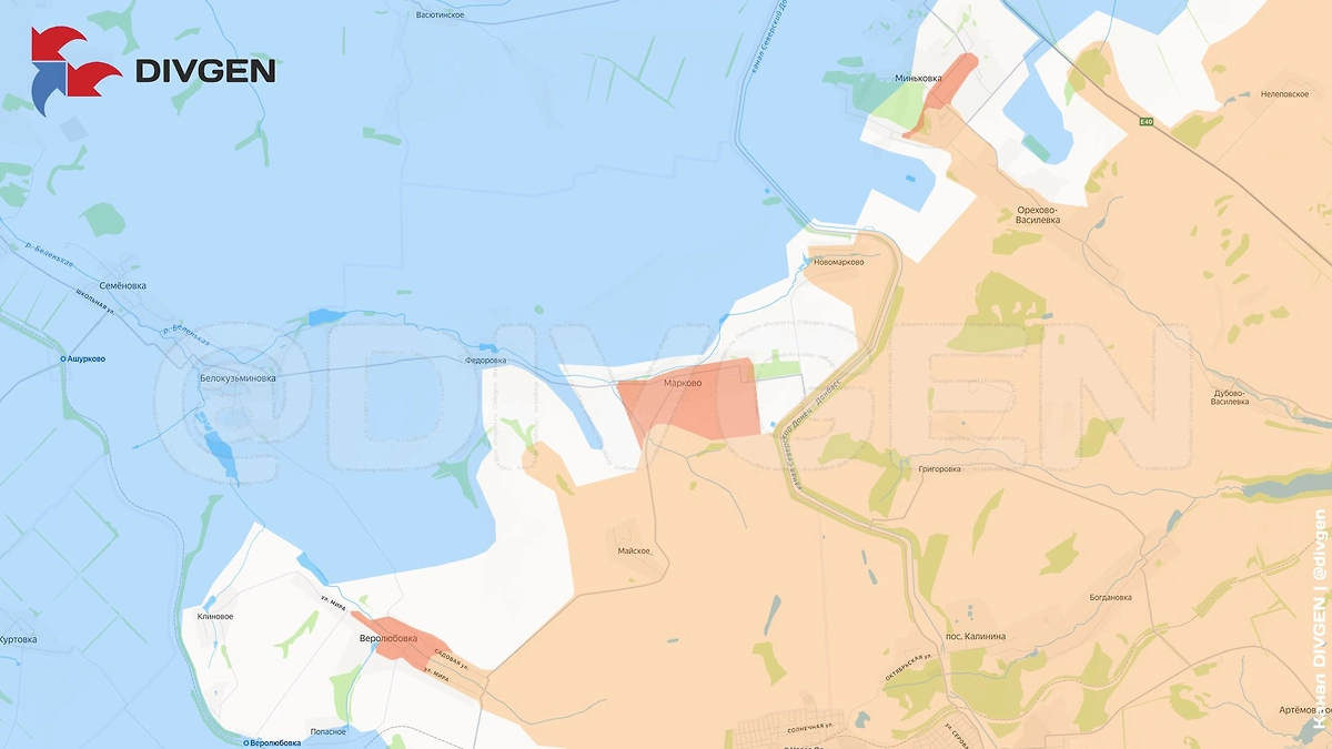 Карта СВО на 11 января 2025 года. Подразделениями «Добровольческого корпуса» освобождены Веролюбовка и Марково. Большая часть Миньковки также под контролем российских войск. Фото © Telegram / DIVGEN 🚩 Карта СВО