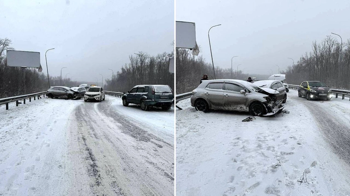 Массовая авария с участием шести автомобилей произошла на трассе Новый — Де-Фриз — Патрокл. Фото © Telegram / Полиция Приморья
