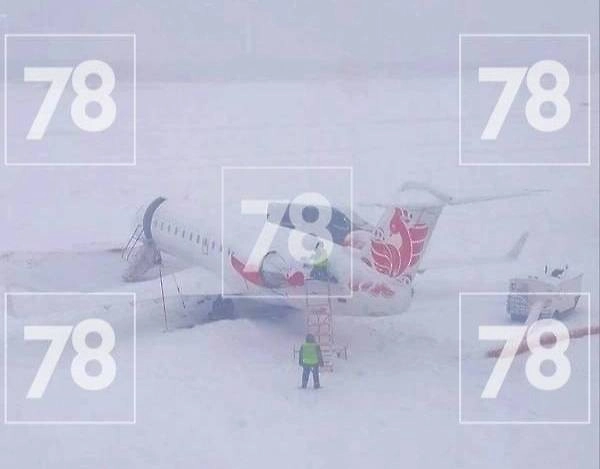 Самолёт в сугробе. Фото © 78.ru