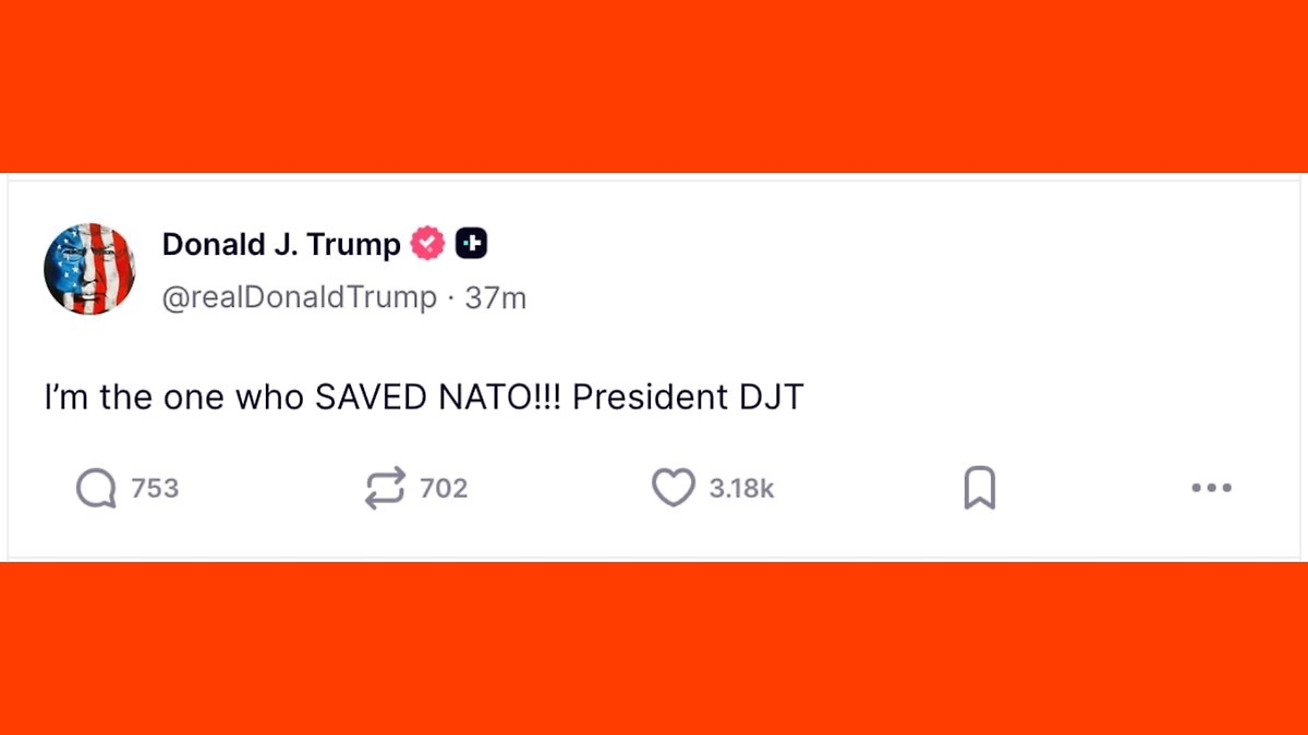 Трамп объявил себя единственным спасителем НАТО. Фото © Truth Social