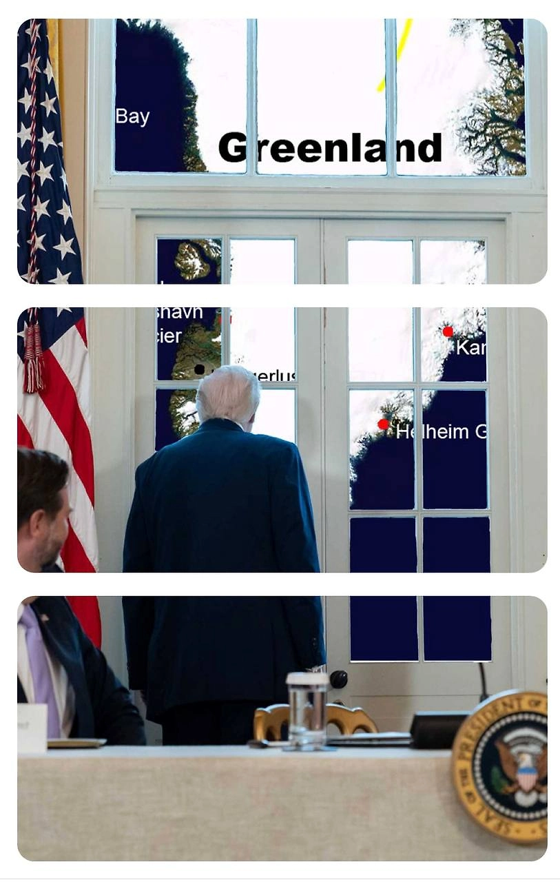 Трамп на фоне карты Гренландии. Фото © Х / @WhiteHouse