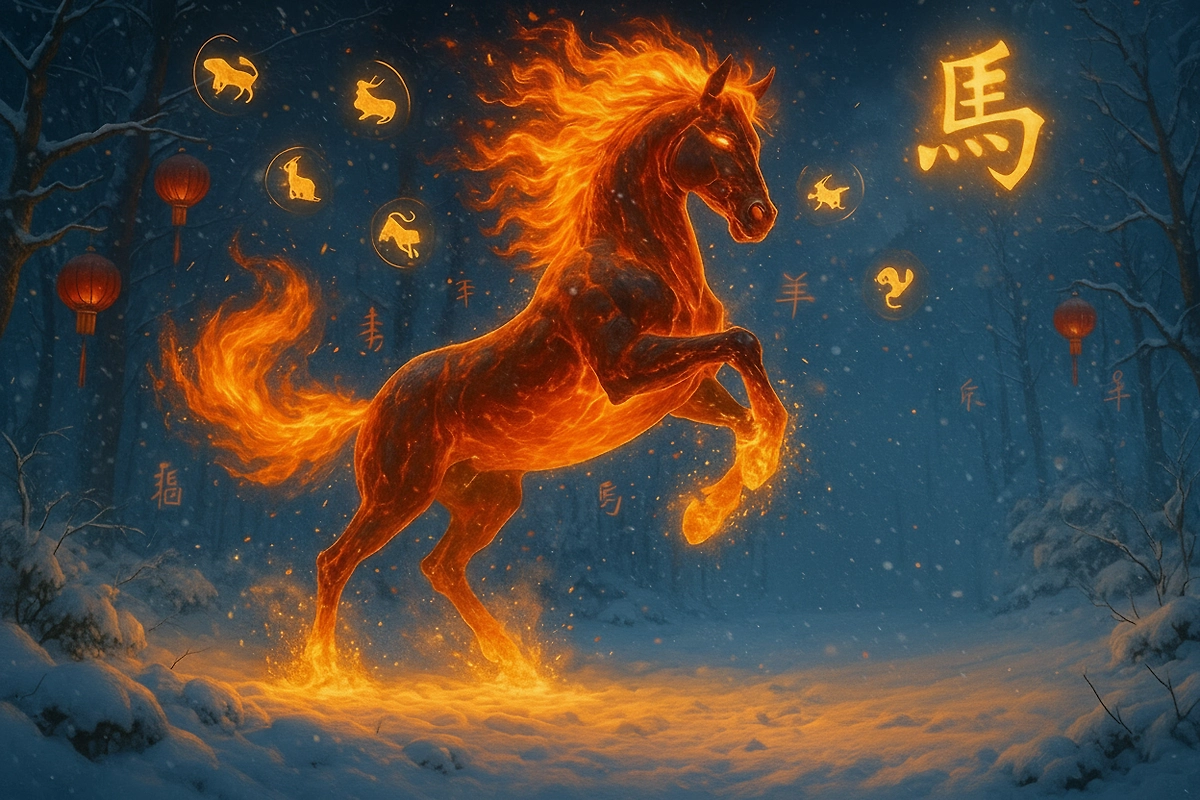 Стихия и цвет китайского Нового года 2026: что значит Красная Огненная Лошадь. Фото © ChatGPT
