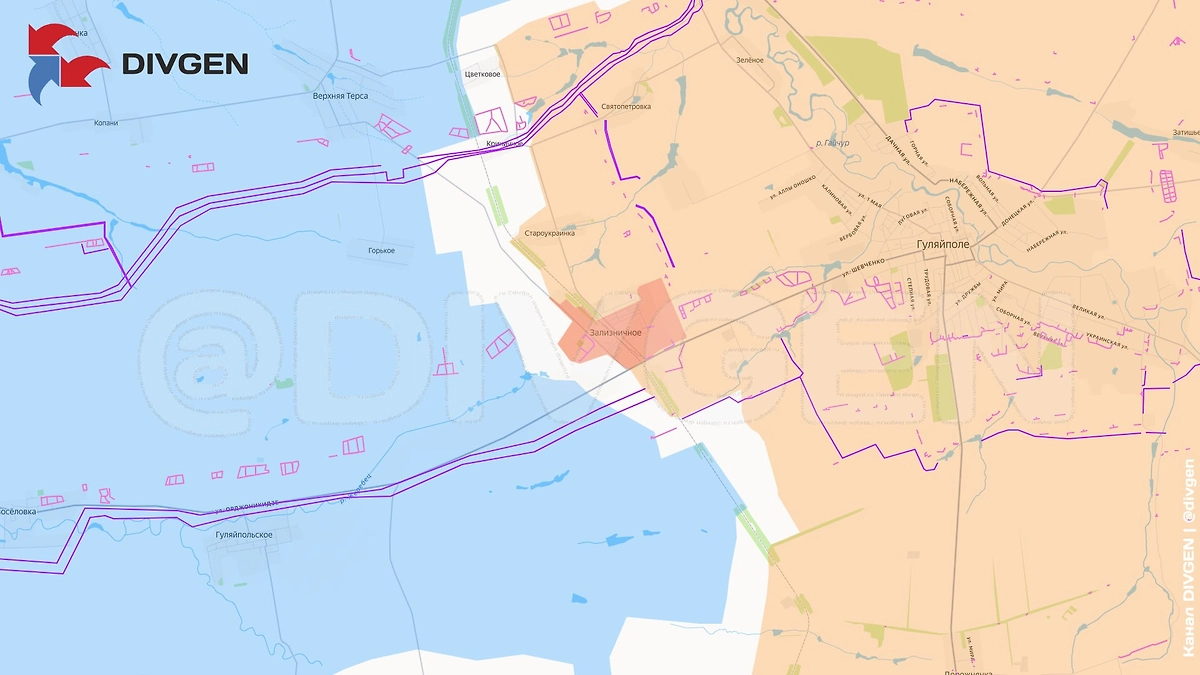 Карта СВО на 11 февраля 2026 года. Гвардейцы 114-го мотострелкового полка ГВ «Восток» освободили населённый пункт Зализничное (Железнодорожное) Запорожской области. Фото © Telegram / DIVGEN 🚩 Карта СВО