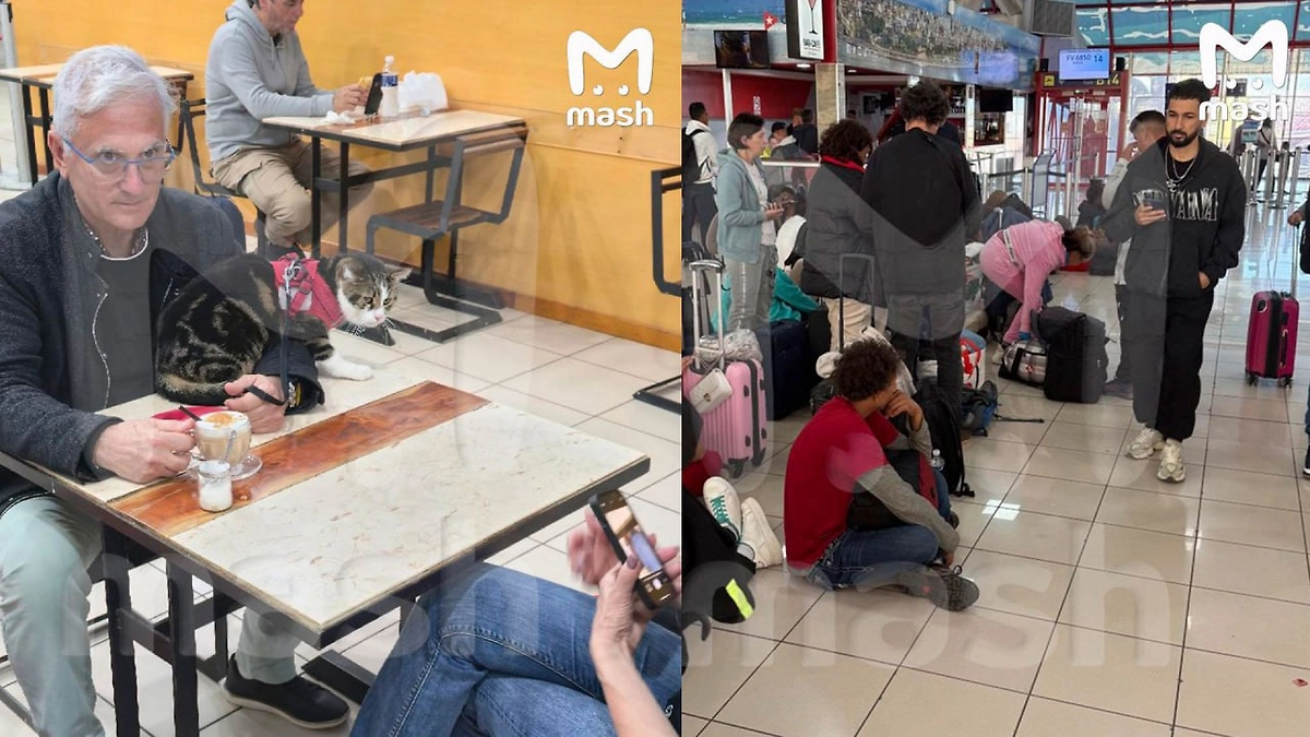 Пассажиры убивают время на фоне задержек рейсов на Кубе. Коллаж © Mash