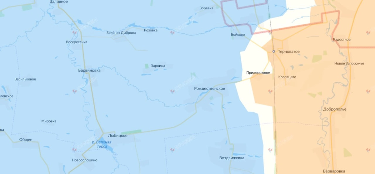 Карта СВО на 25 февраля 2026 года. ВС РФ освободили в Запорожской области село Риздвянка. Фото © divgen.ru
