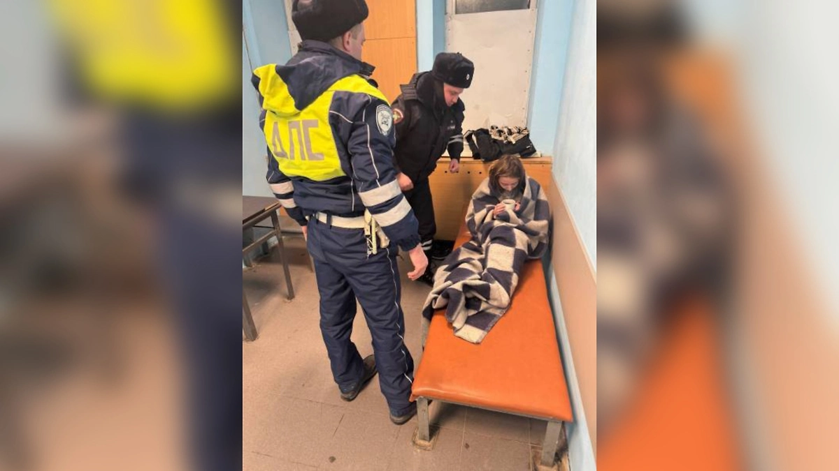 На Урале полиция нашла пропавшую девочку, уснувшую на кладбище. Фото © Telegram / Госавтоинспекция Свердловской области 