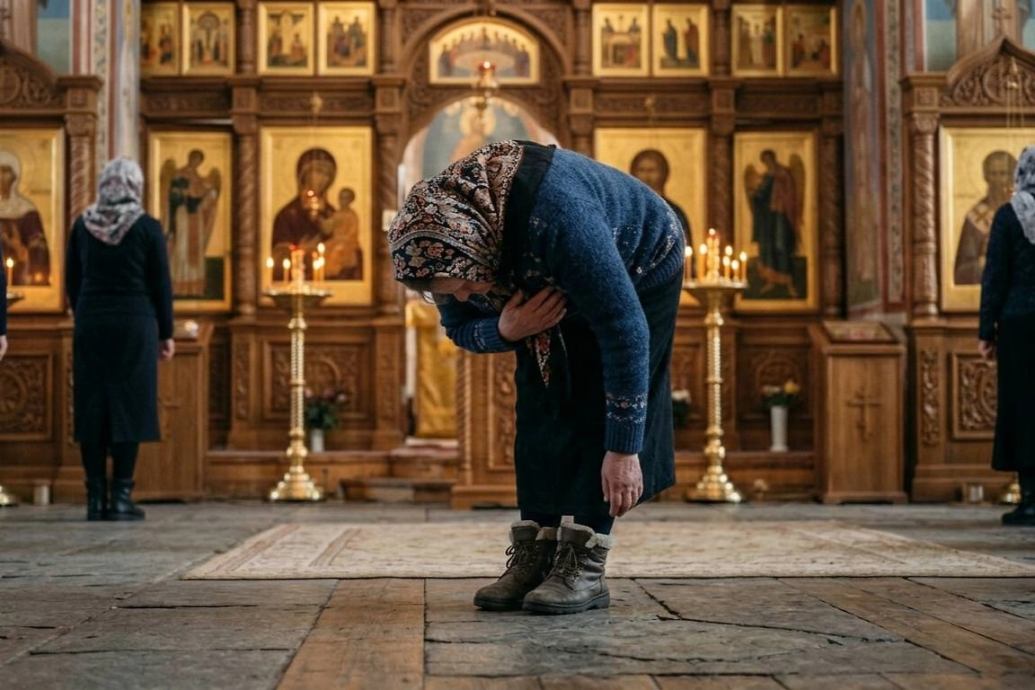 Молитва требует не только глубокой духовности, но и физического смирения Фото © Gemini Nano Banana