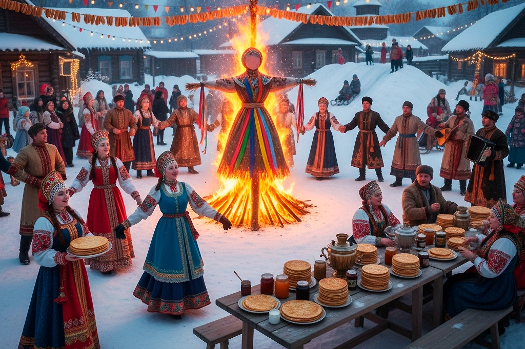 Гадания на Масленицу 2026: почему Масленица определяла будущий год. Фото © Gemini Nano Banana