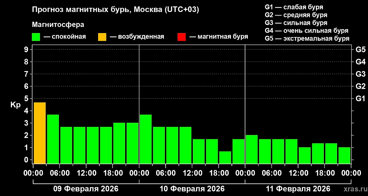 Будет ли магнитная буря сегодня? Прогноз геоштормов на 9, 10 и 11 февраля 2026 года. Фото © Лаборатория солнечной астрономии ИКИ и ИСЗФ