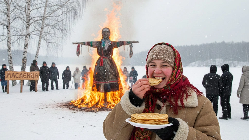 Масленица и богиня Мара: связь древнего ритуала с языческими верованиями. Фото © Nano Banana AI
