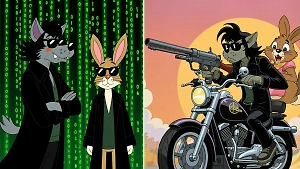 От «Матрицы» до «Джокера»: Нейросеть перенесла героев «Ну, погоди!» в разные киновселенные, и это надо видеть 