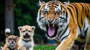 В Приморье тигр утащил домашнюю собаку в лес и попал на видео