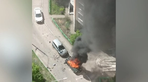 Опубликовано видео момента покушения на генерала Москалика в Балашихе