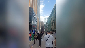 Машина взорвалась на подземной парковке в Москва-сити