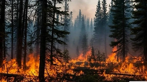 «Роскосмос» показал разрушительные пожары в Забайкалье со спутника