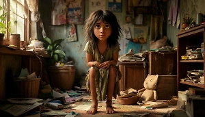 Девочку-маугли нашли в заваленной мусором квартире в Казани