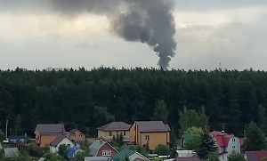 В Домодедово от удара молнии загорелся дом