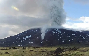 Камчатский вулкан Крашенинникова выбросил пепел на высоту три километра