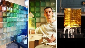 Life.ru показывает, как из старых стеклоблоков СССР талантливый парень создаёт безумно модные светильники 